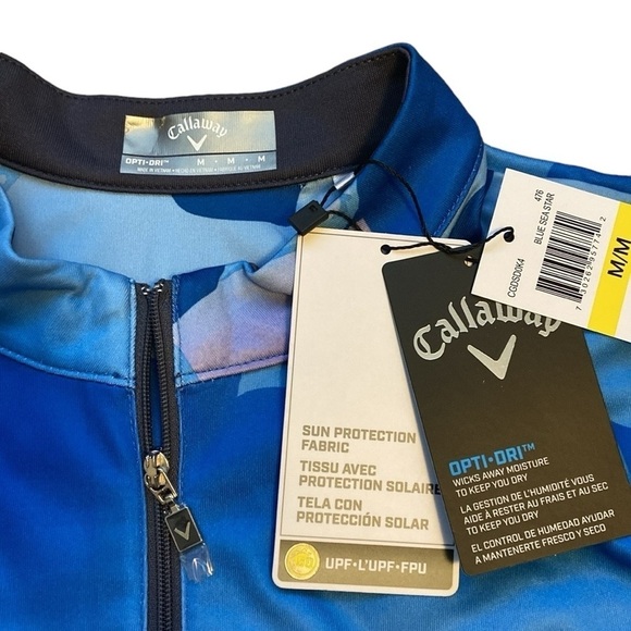 Callaway Golf Dress Opti-Dry Blue & Gray Print Size M New - Picture 7 of 7